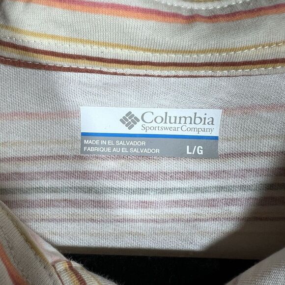 Columbia Multicolor Striped Polo Collared Short Sleeve Shirt Men's Large - Picture 6 of 6